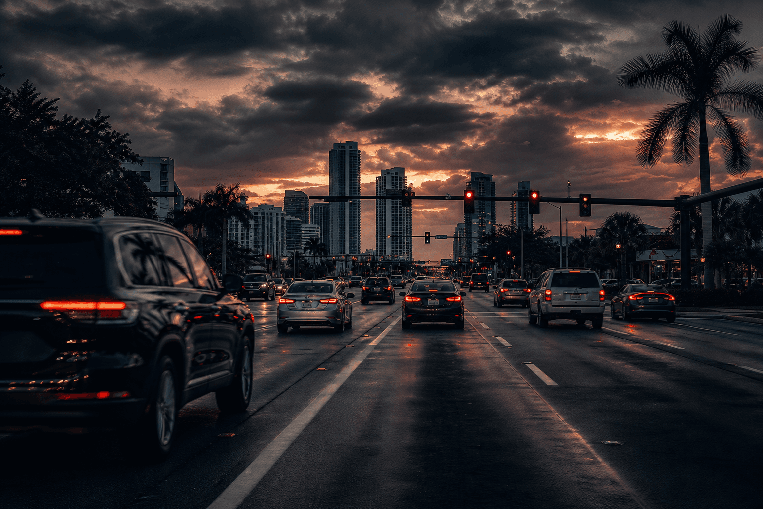 Orlando motor vehicle accident lawyer at the scene of a multi-vehicle crash