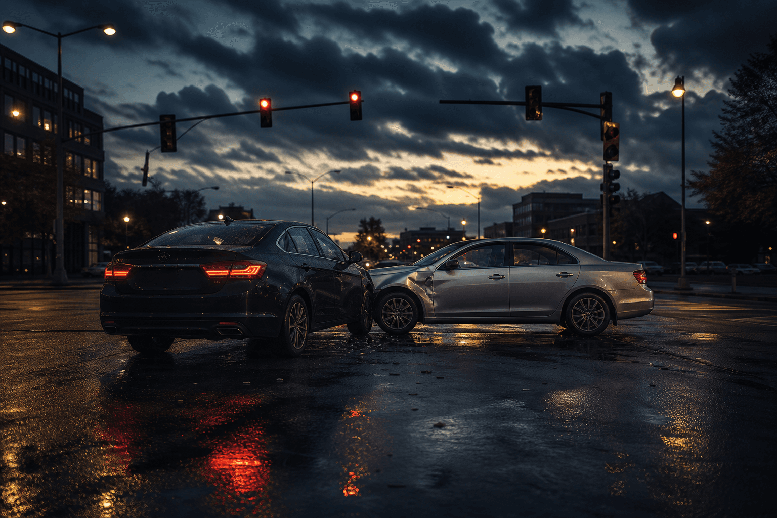 Orlando T-bone side-impact accident lawyer at an intersection collision scene